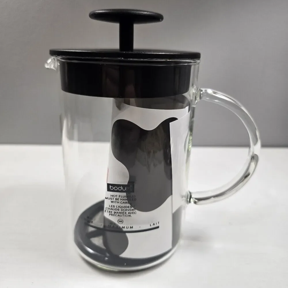 Bodum Latteo 1446 Manual Milk Frother, 8 oz. Use for Cocktails & Dressings Too